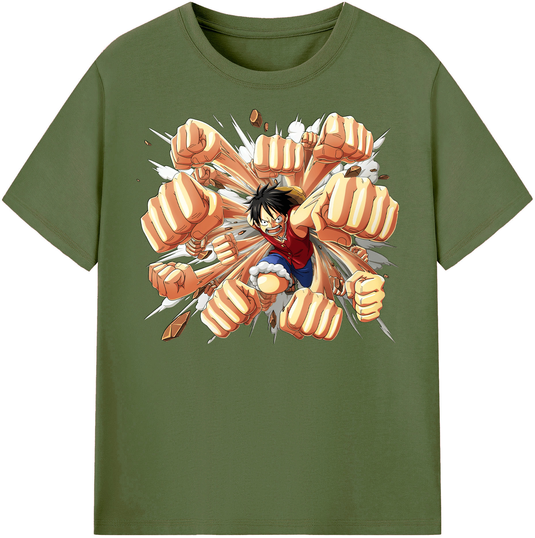ワンピース モンキー・D・ルフィ ONE PIECE Monkey D. Luffy 綿100％半袖Tシャツ（フロントプリント）